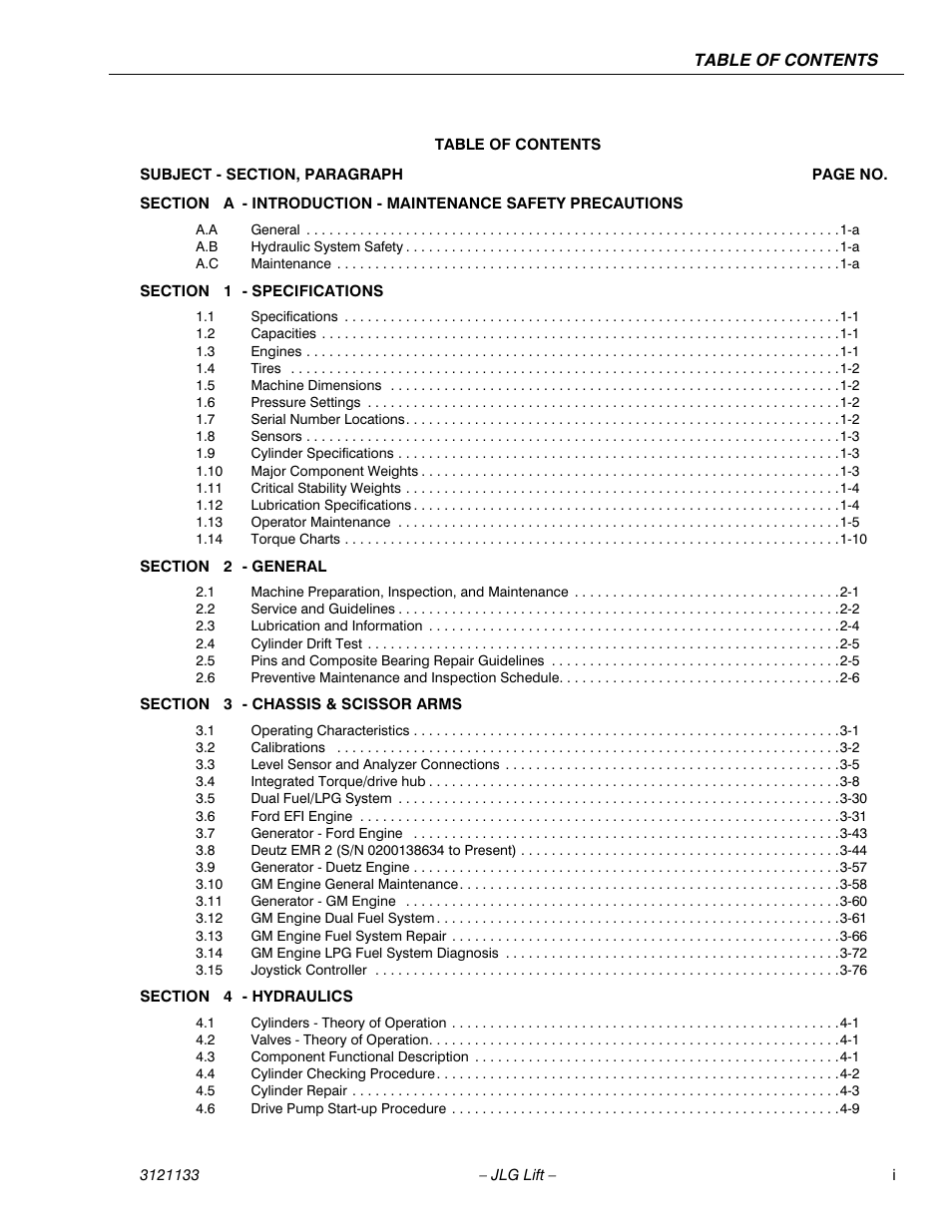 JLG 4394RT Service Manual User Manual | Page 5 / 228