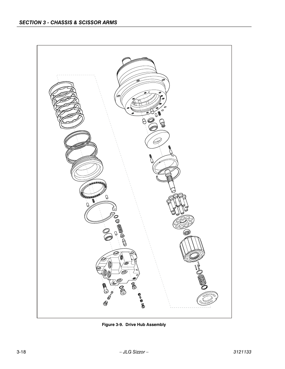 Drive hub assembly -18 | JLG 4394RT Service Manual User Manual | Page 54 / 228