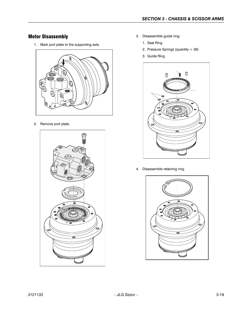Motor disassembly | JLG 4394RT Service Manual User Manual | Page 55 / 228