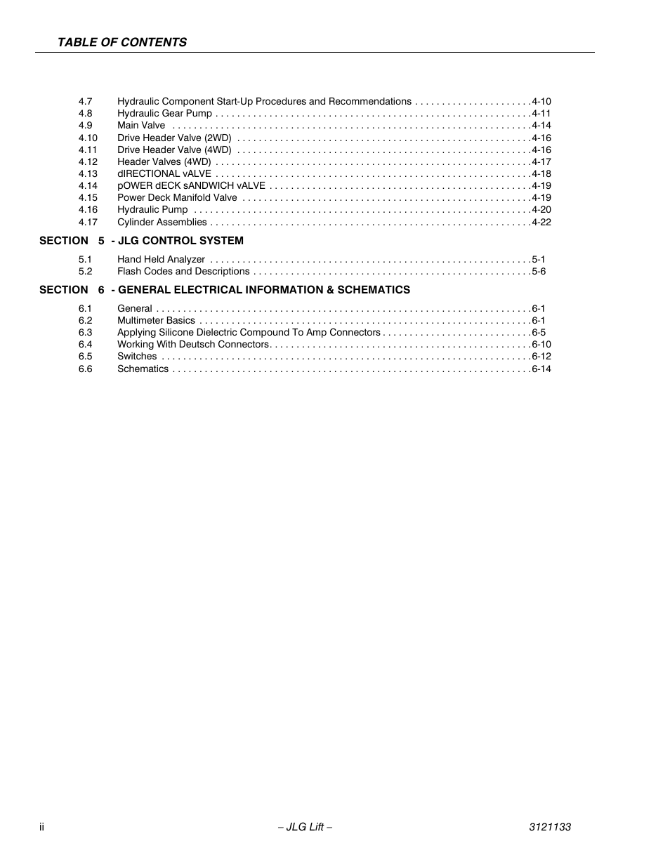 JLG 4394RT Service Manual User Manual | Page 6 / 228