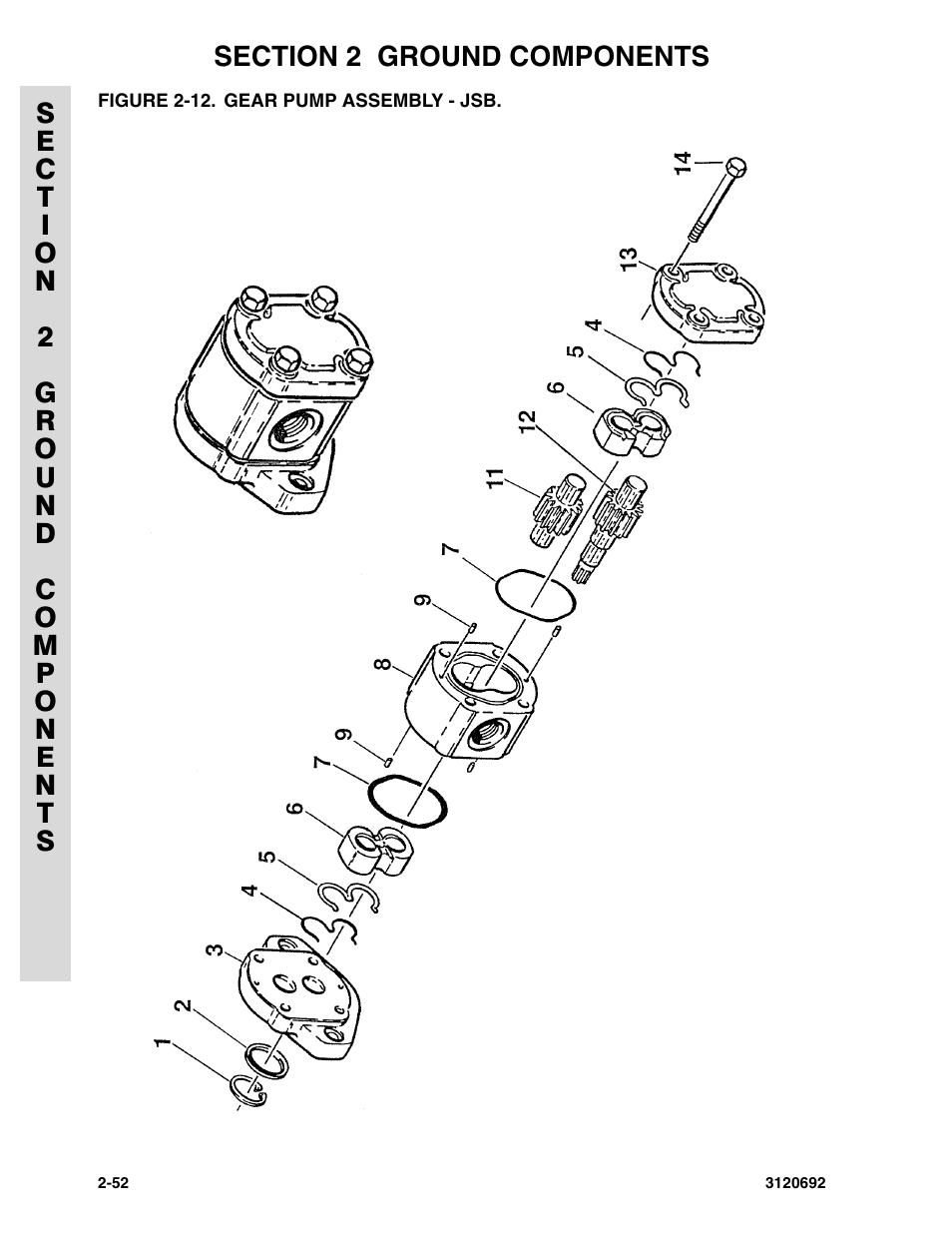 Figure 2-12. gear pump assembly - jsb | JLG 40RTS ANSI Parts Manual User Manual | Page 102 / 220