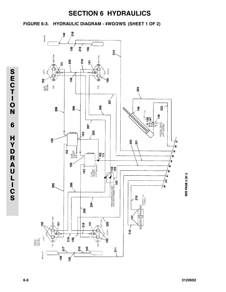 Figure 6-3. hydraulic diagram - 4wd/2ws | JLG 40RTS ANSI Parts Manual User Manual | Page 170 / 220