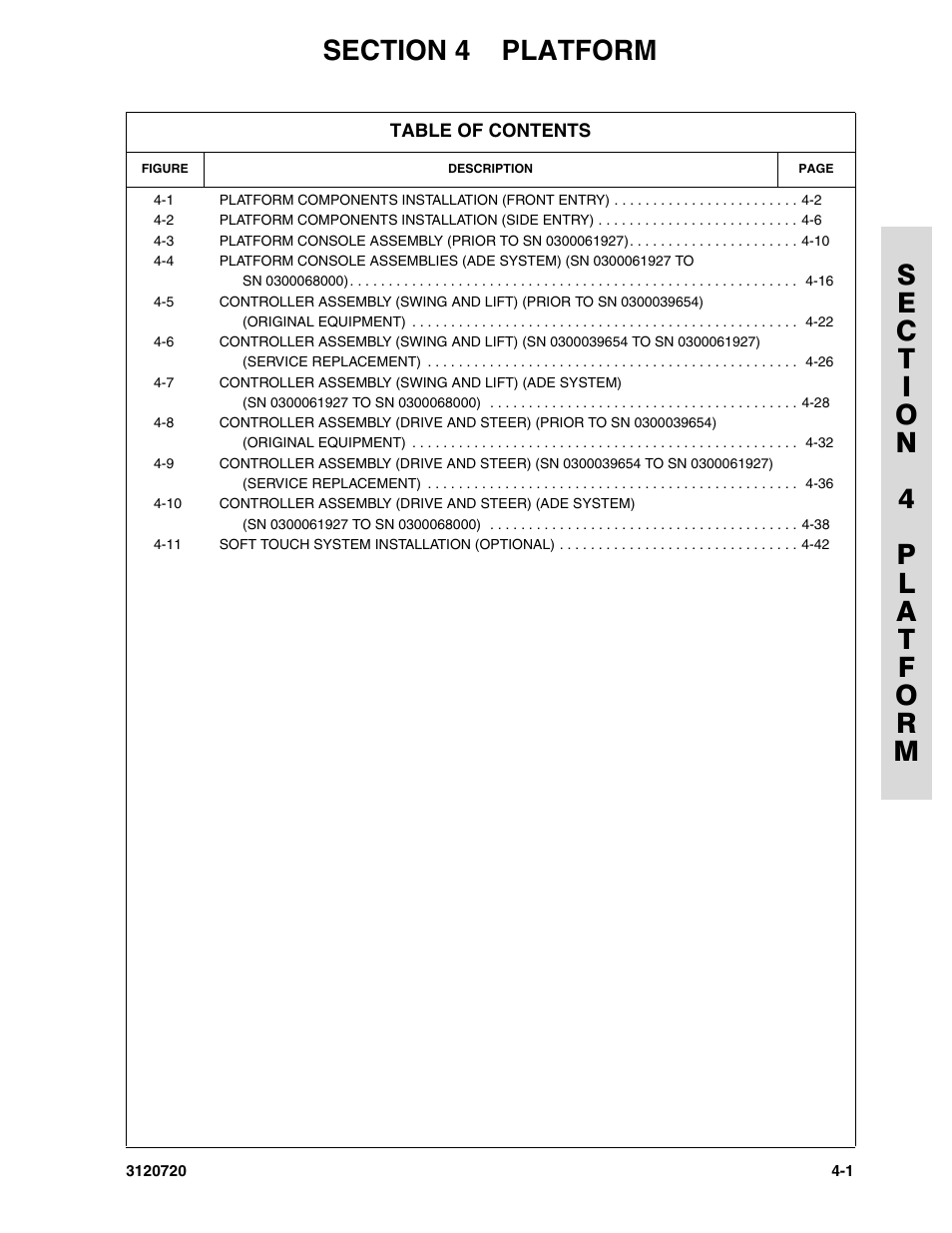 Section 4 platform, Section 4 - platform -1 | JLG 660SJ Parts Manual User Manual | Page 201 / 352