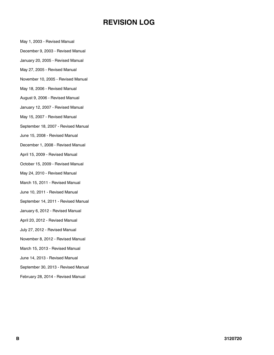 Revision log | JLG 660SJ Parts Manual User Manual | Page 4 / 352