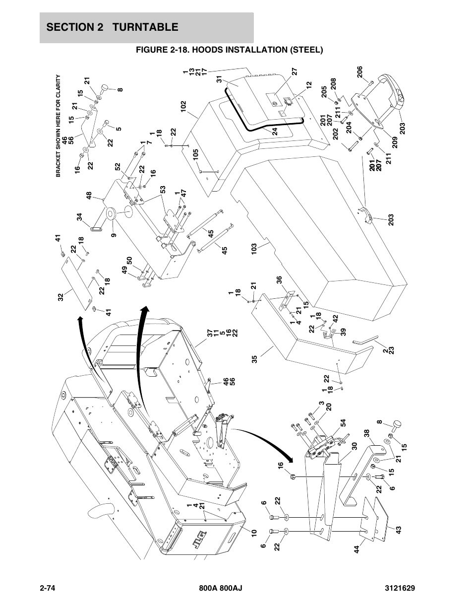 Figure 2-18. hoods installation (steel) | JLG 800A_AJ Parts Manual User Manual | Page 104 / 264