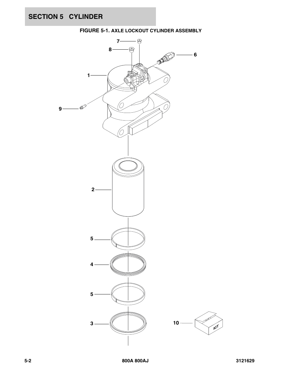 Figure 5-1. axle lockout cylinder assembly | JLG 800A_AJ Parts Manual User Manual | Page 164 / 264