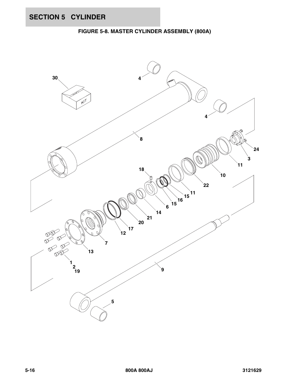 Figure 5-8. master cylinder assembly (800a) | JLG 800A_AJ Parts Manual User Manual | Page 178 / 264