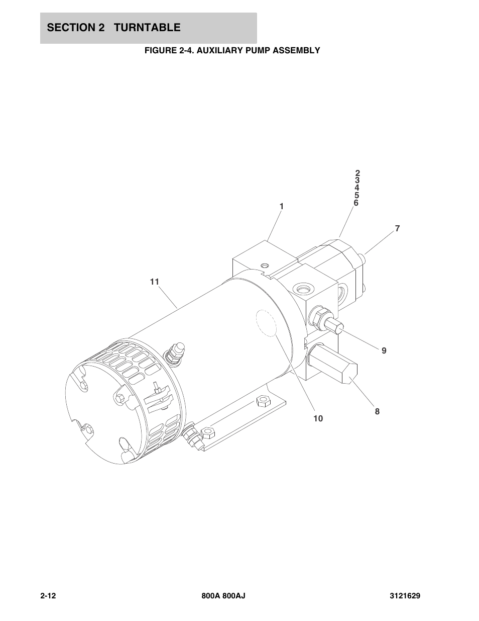 Figure 2-4. auxiliary pump assembly | JLG 800A_AJ Parts Manual User Manual | Page 42 / 264