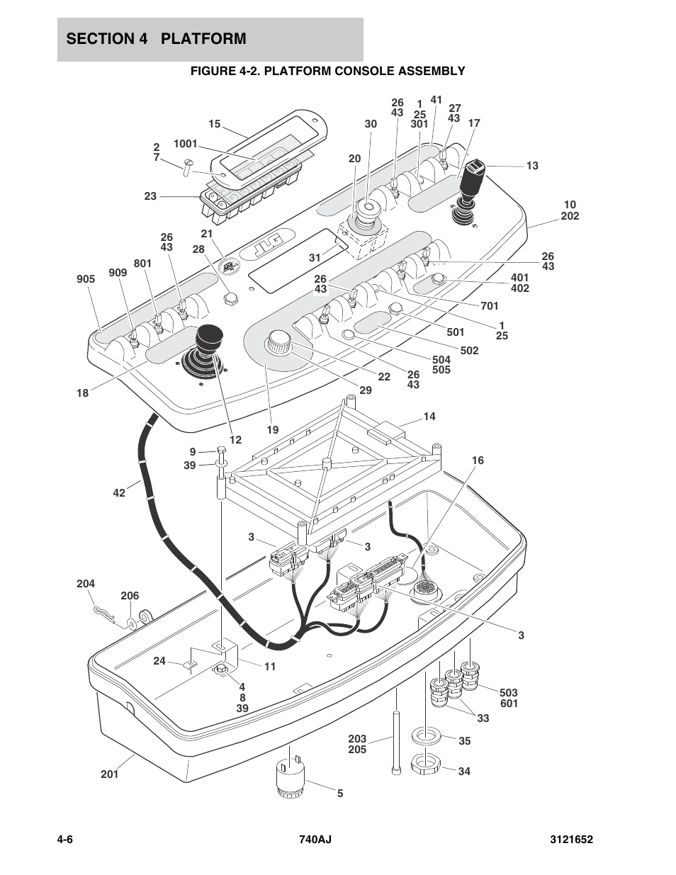 Figure 4-2. platform console assembly | JLG 740AJ Parts Manual User Manual | Page 130 / 216