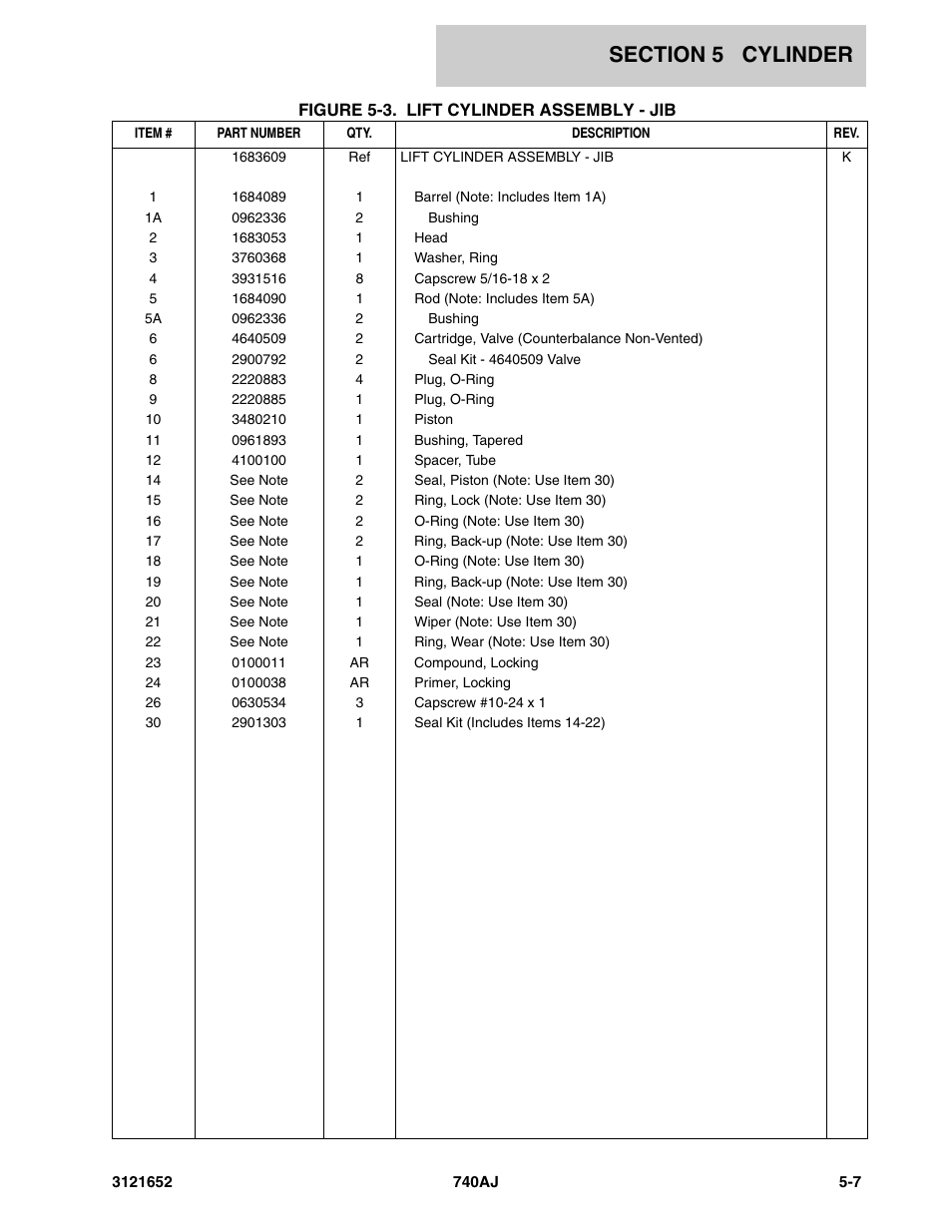 JLG 740AJ Parts Manual User Manual | Page 147 / 216