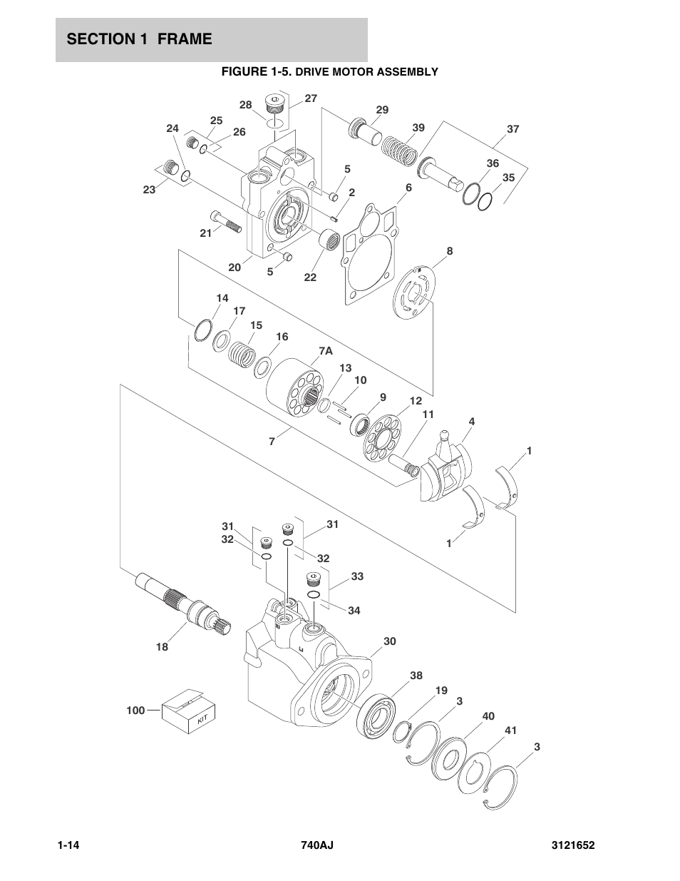 Figure 1-5. drive motor assembly | JLG 740AJ Parts Manual User Manual | Page 20 / 216