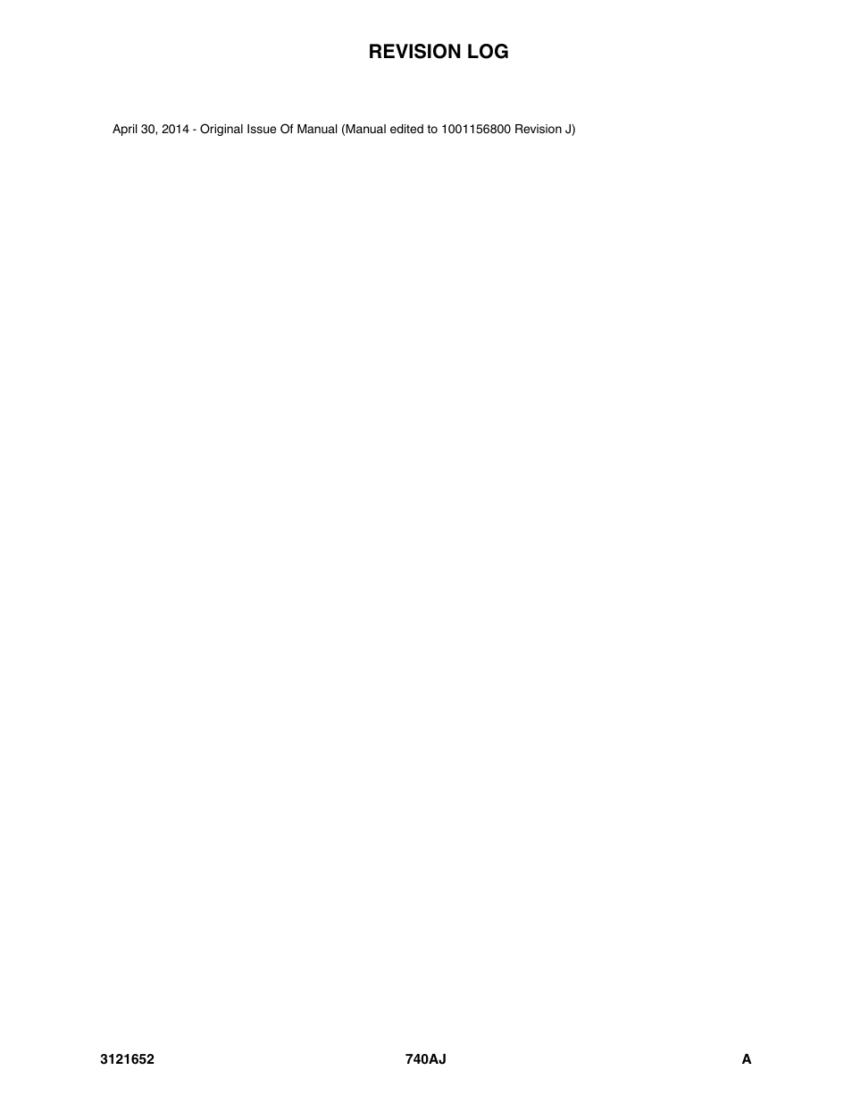 Revision log | JLG 740AJ Parts Manual User Manual | Page 3 / 216