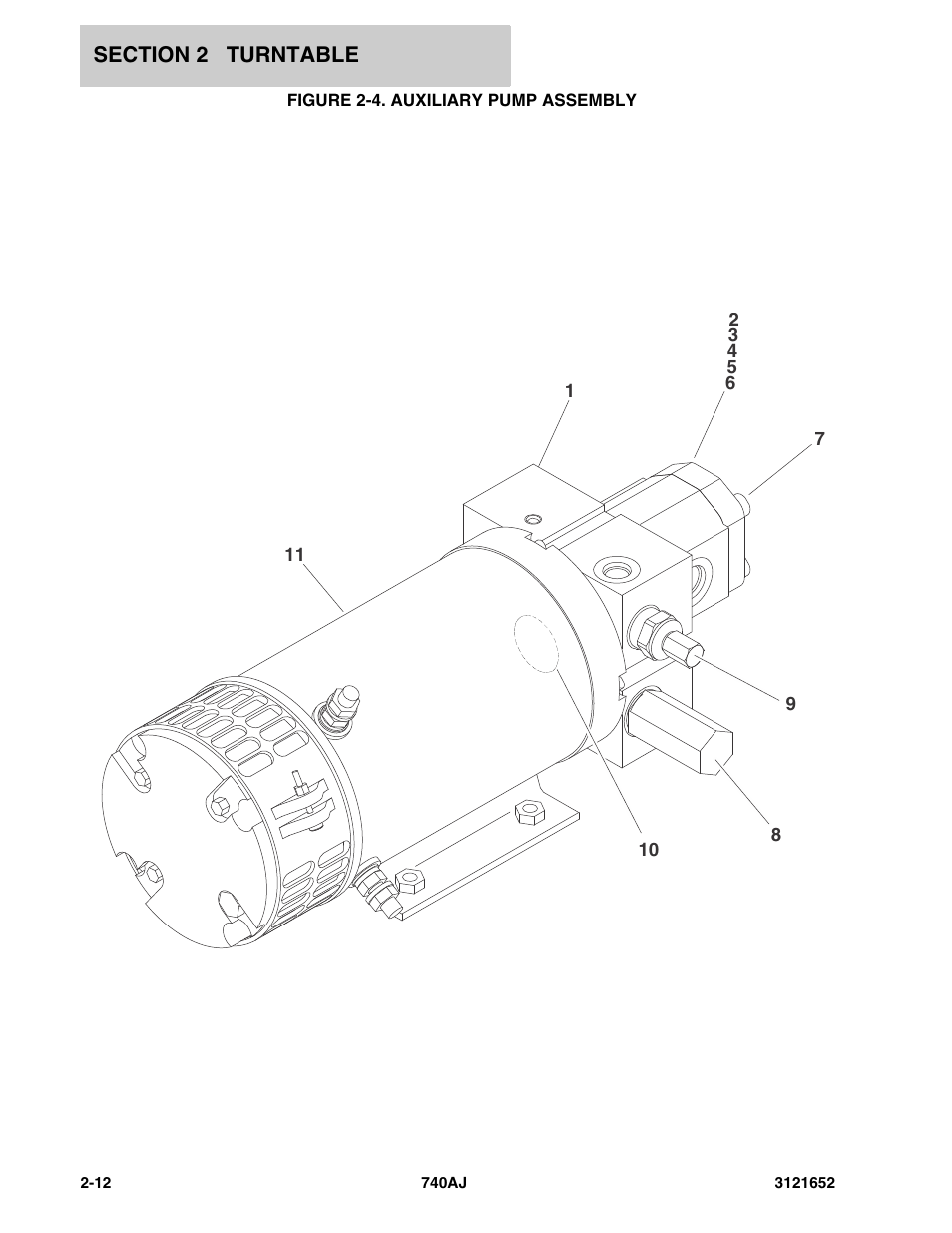 Figure 2-4. auxiliary pump assembly | JLG 740AJ Parts Manual User Manual | Page 38 / 216