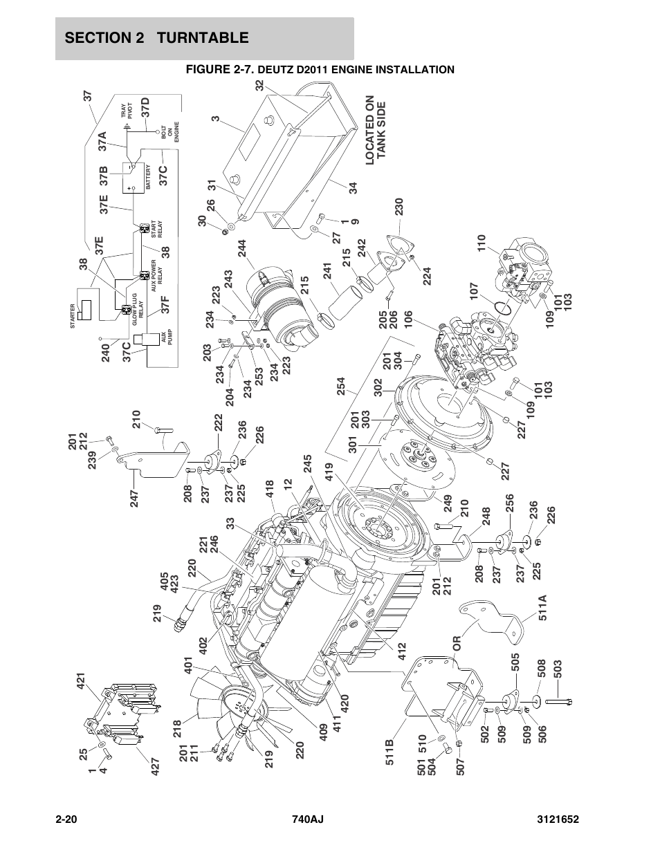 Figure 2-7. deutz d2011 engine installation, Figure 2-7 | JLG 740AJ Parts Manual User Manual | Page 46 / 216