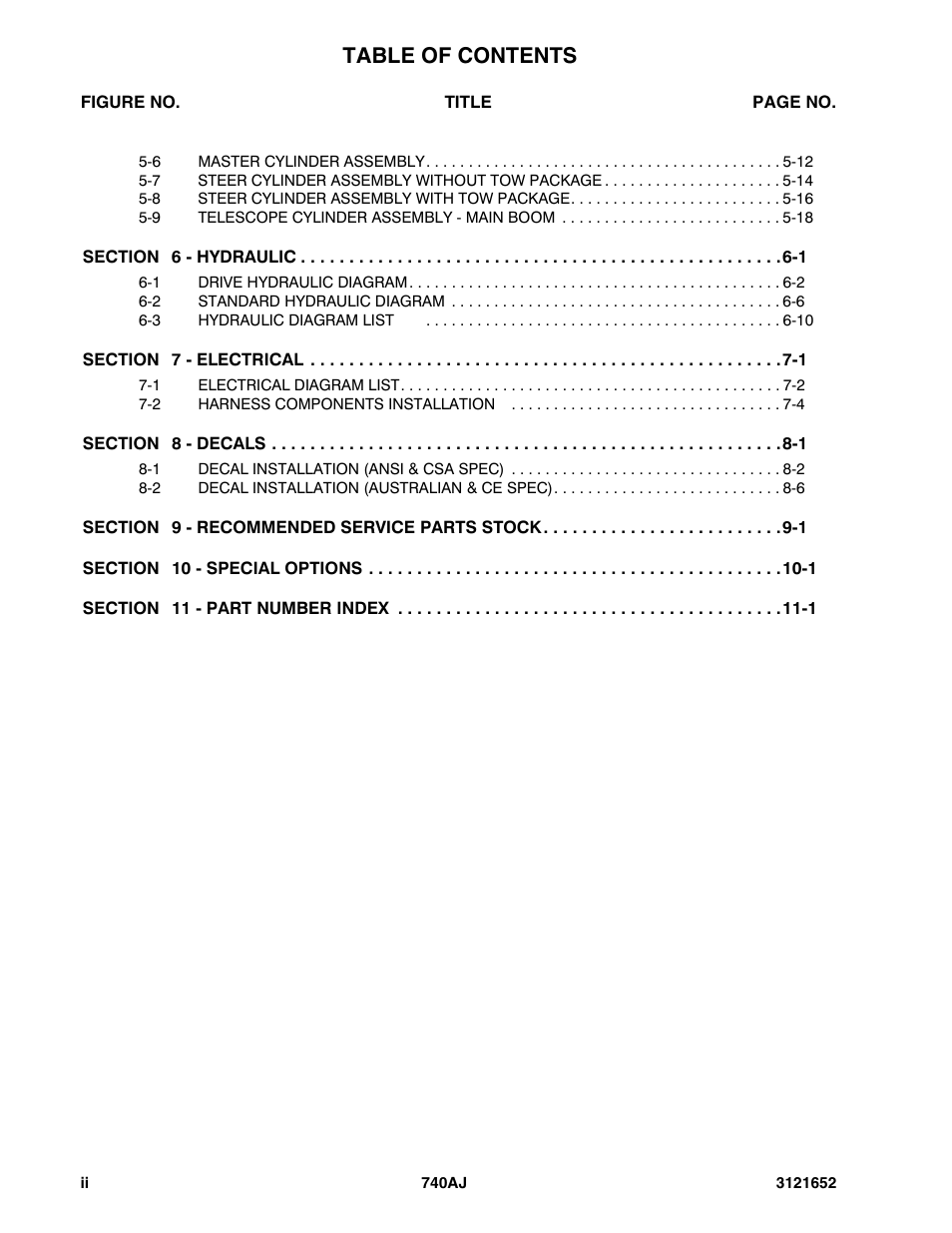 JLG 740AJ Parts Manual User Manual | Page 6 / 216