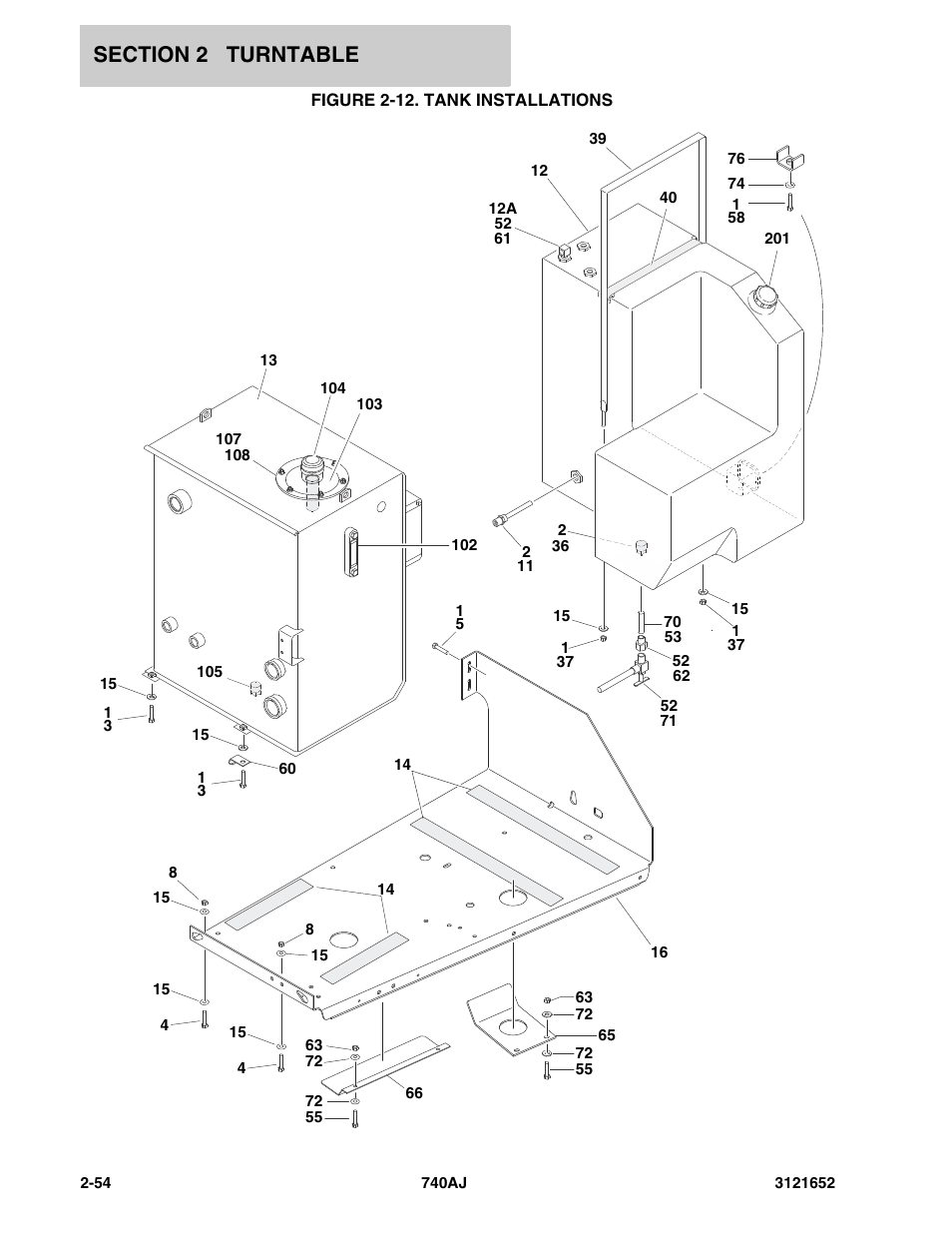 Figure 2-12. tank installations | JLG 740AJ Parts Manual User Manual | Page 80 / 216