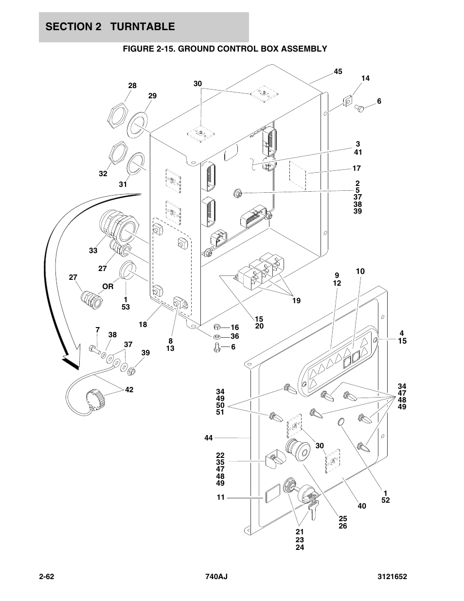 Figure 2-15. ground control box assembly | JLG 740AJ Parts Manual User Manual | Page 88 / 216