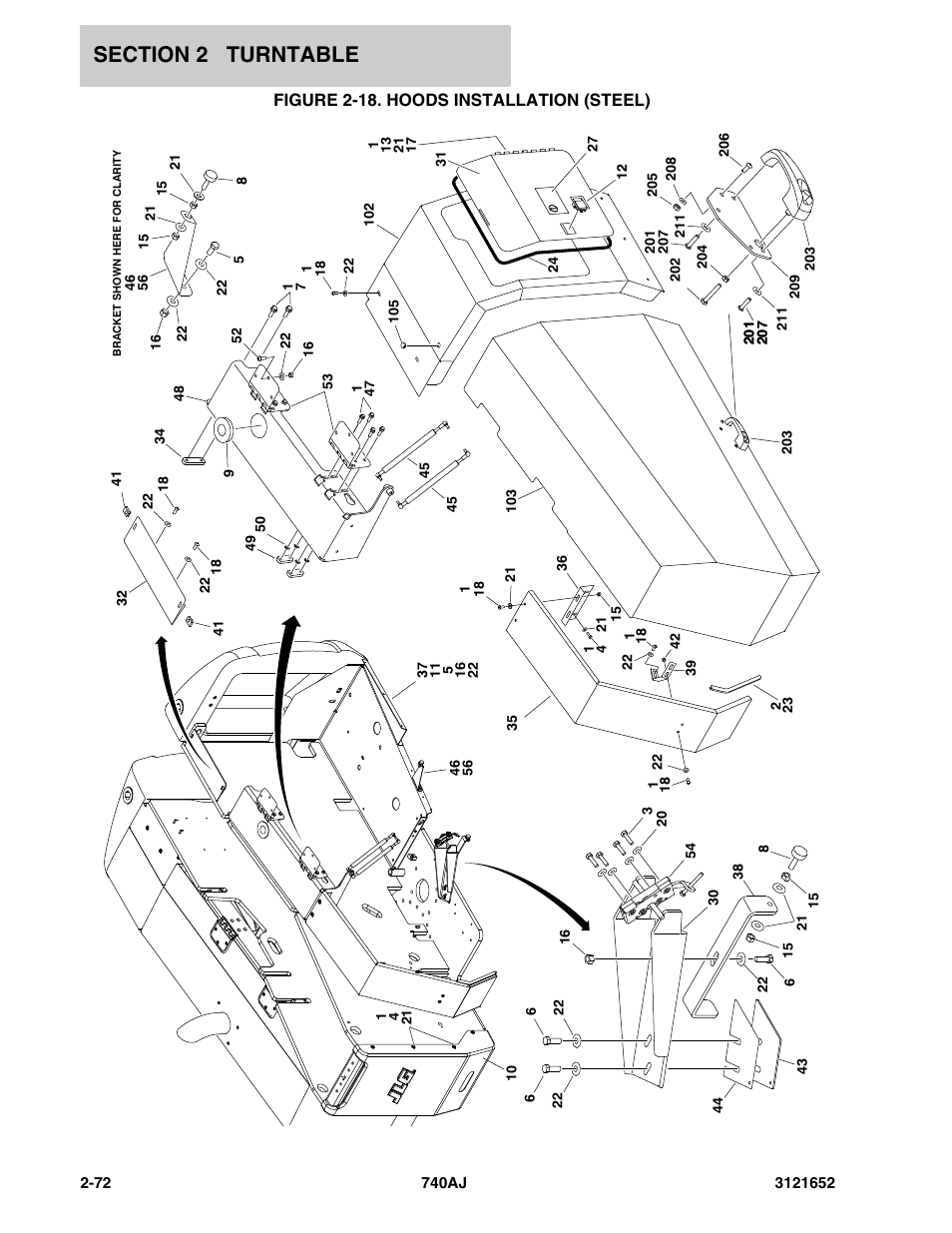 Figure 2-18. hoods installation (steel) | JLG 740AJ Parts Manual User Manual | Page 98 / 216