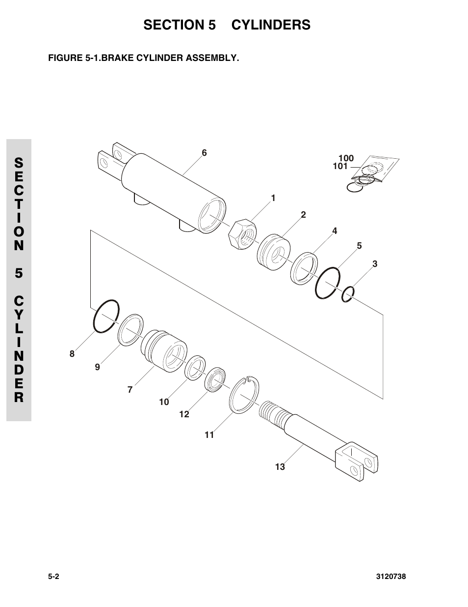 Figure 5-1. brake cylinder assembly | JLG 3246E2 ANSI Parts Manual User Manual | Page 142 / 240