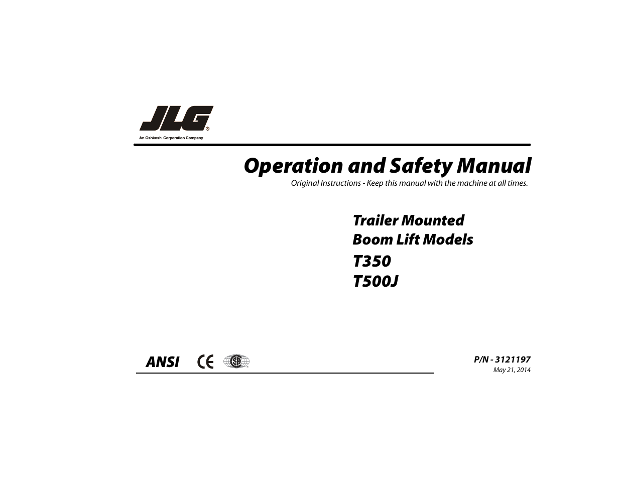 JLG T500J Operator Manual User Manual | 132 pages