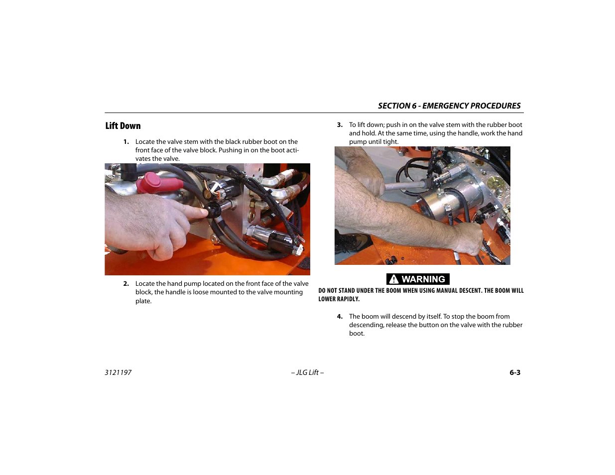Lift down, Lift down -3 | JLG T500J Operator Manual User Manual | Page 101 / 132