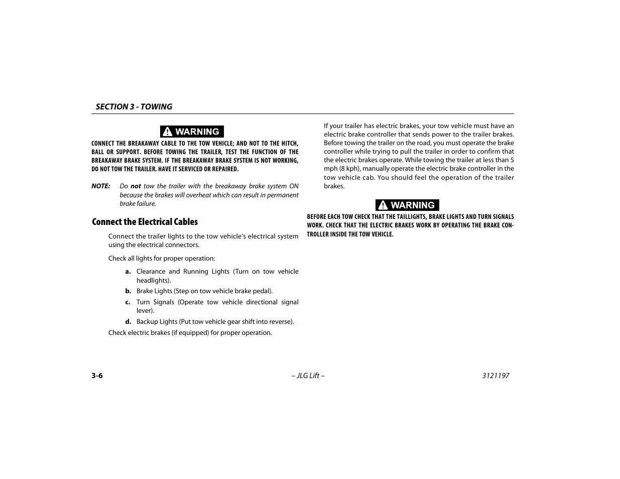 Connect the electrical cables, Connect the electrical cables -6 | JLG T500J Operator Manual User Manual | Page 38 / 132