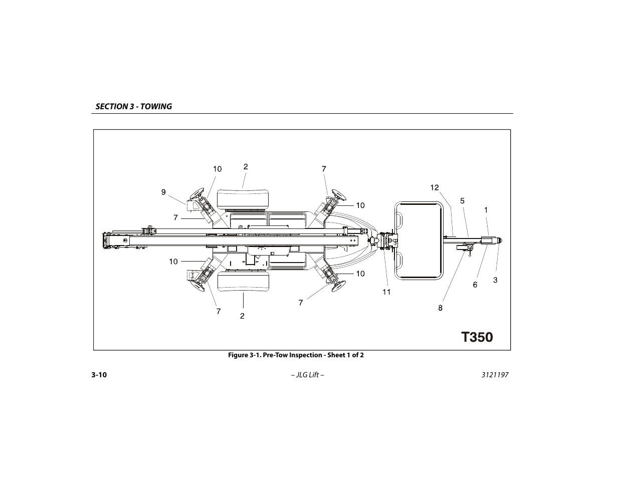Pre-tow inspection - sheet 1 of 2 -10 | JLG T500J Operator Manual User Manual | Page 42 / 132