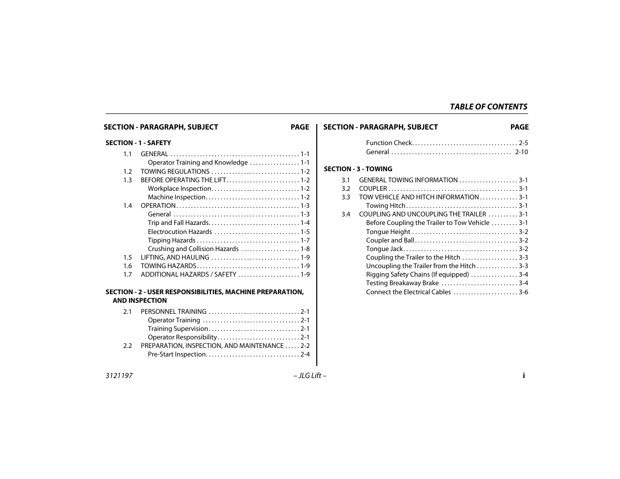 JLG T500J Operator Manual User Manual | Page 7 / 132