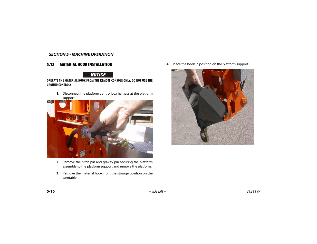 12 material hook installation, 12 material hook installation -16 | JLG T500J Operator Manual User Manual | Page 70 / 132