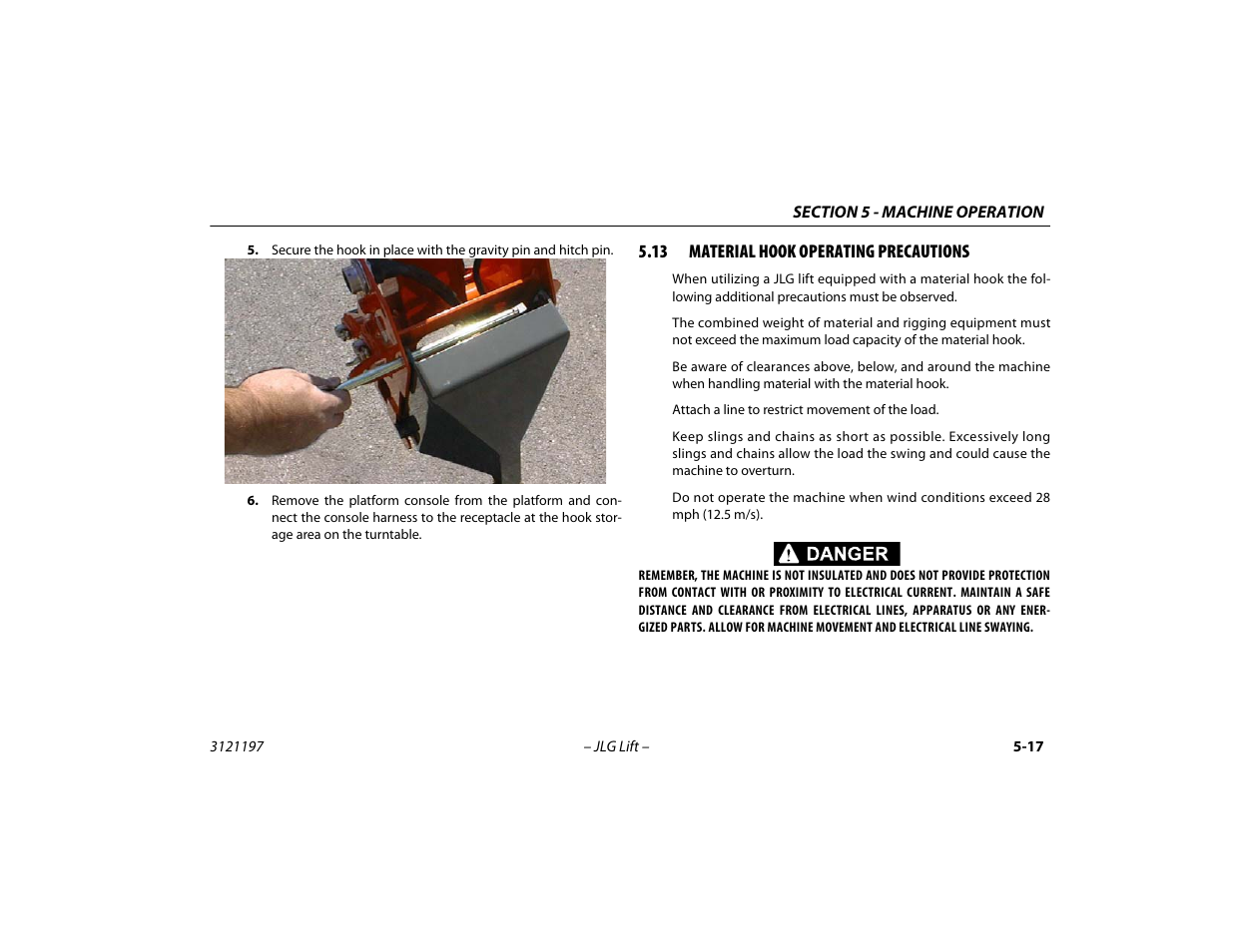 13 material hook operating precautions, 13 material hook operating precautions -17 | JLG T500J Operator Manual User Manual | Page 71 / 132