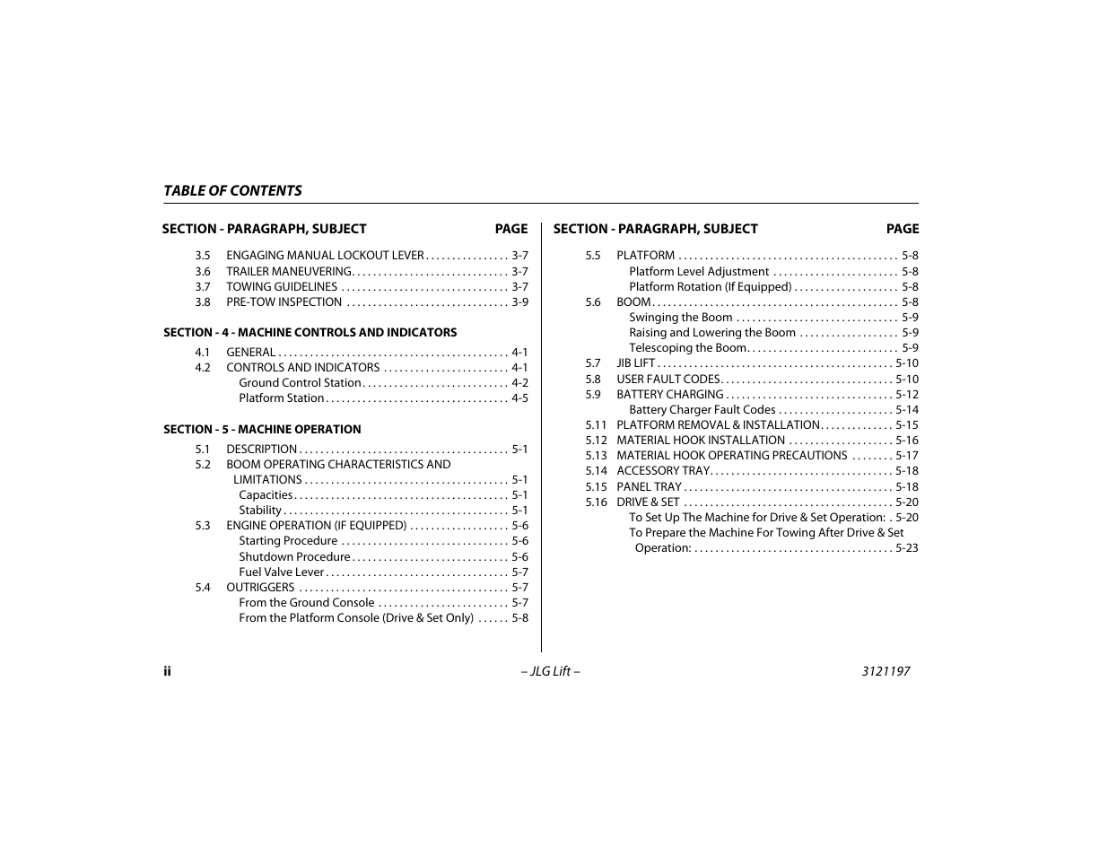 JLG T500J Operator Manual User Manual | Page 8 / 132