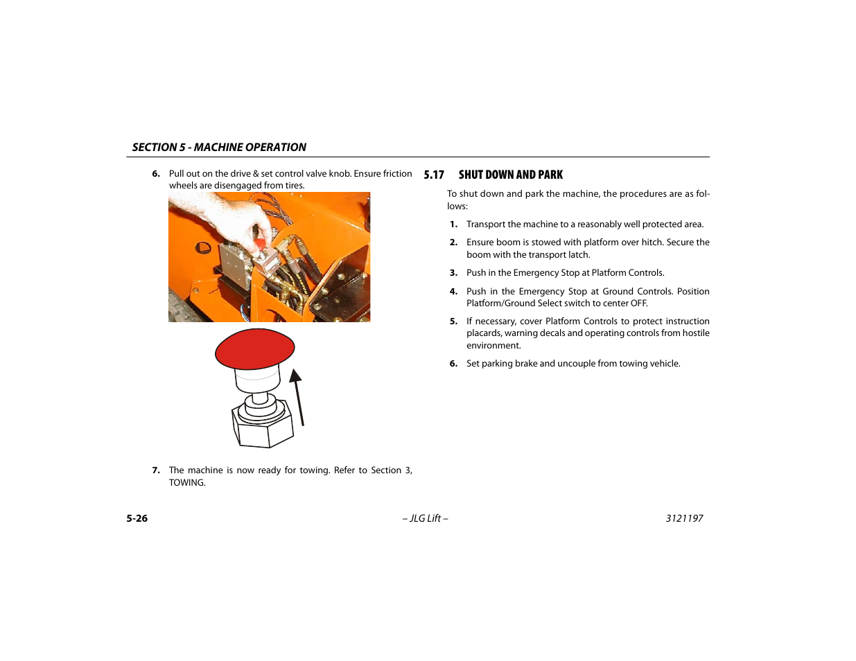 17 shut down and park, 17 shut down and park -26 | JLG T500J Operator Manual User Manual | Page 80 / 132