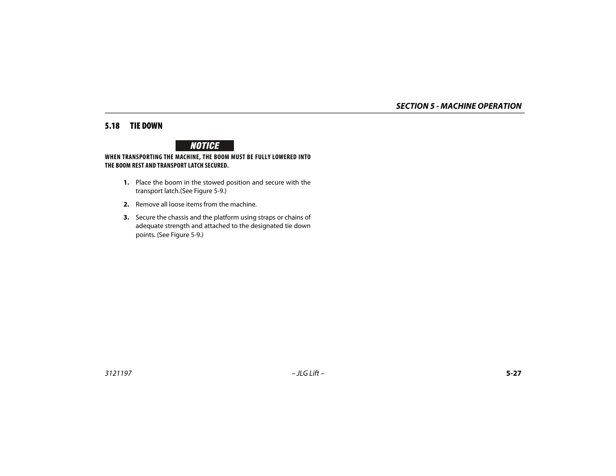 18 tie down, 18 tie down -27 | JLG T500J Operator Manual User Manual | Page 81 / 132