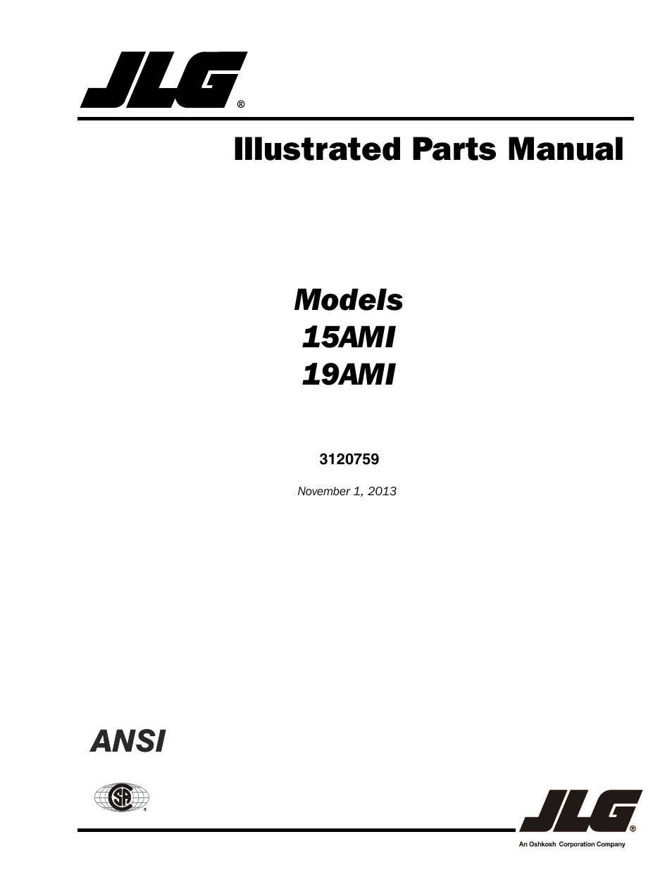 JLG 19AMI (3120759-2013) Parts Manual User Manual | 164 pages
