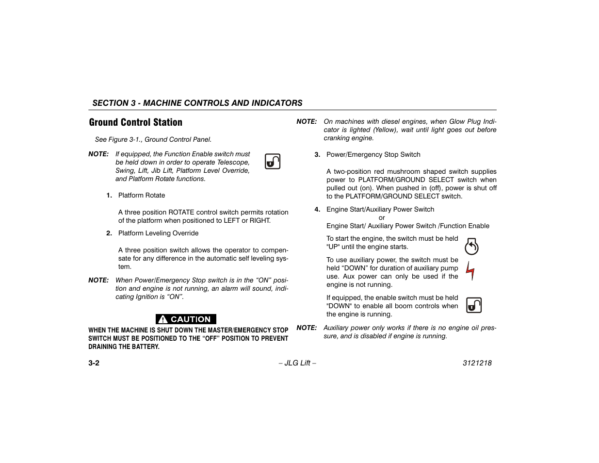 Ground control station, Ground control station -2 | JLG 601S Operator Manual User Manual | Page 34 / 102