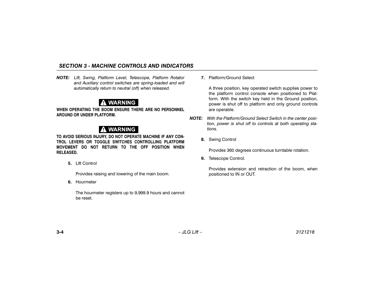 JLG 601S Operator Manual User Manual | Page 36 / 102