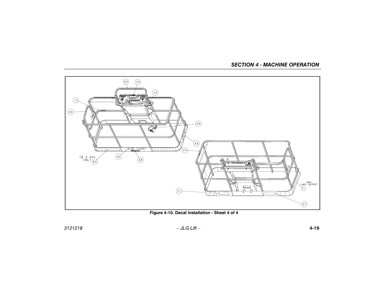 10. decal installation - sheet 4 of 4 -19 | JLG 601S Operator Manual User Manual | Page 63 / 102