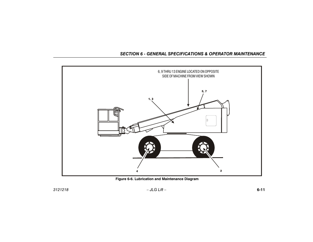 Lubrication and maintenance diagram -11 | JLG 601S Operator Manual User Manual | Page 85 / 102