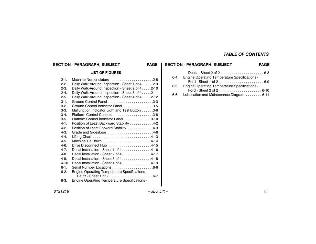 JLG 601S Operator Manual User Manual | Page 9 / 102