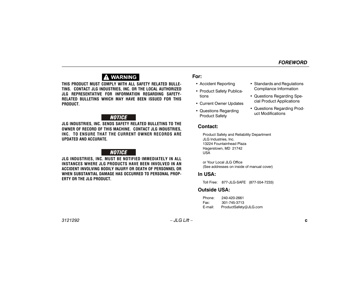 JLG 510AJ Series II Operator Manual User Manual | Page 5 / 104