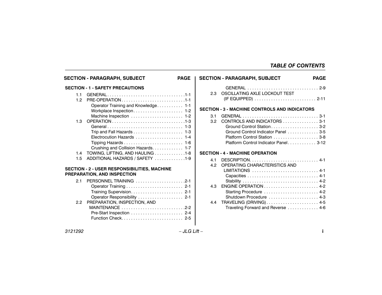JLG 510AJ Series II Operator Manual User Manual | Page 7 / 104