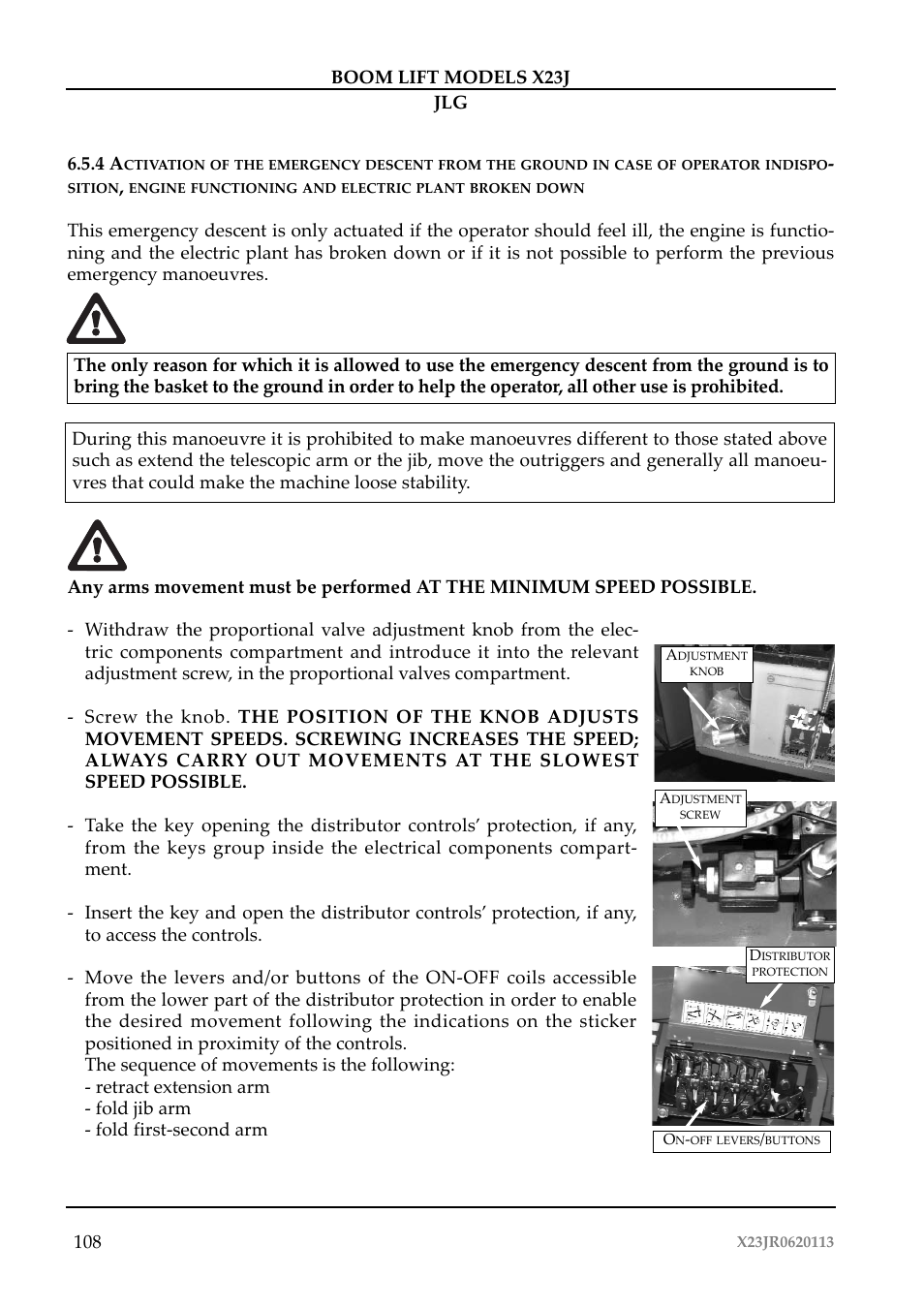 JLG X23J Operator Manual User Manual | Page 112 / 194