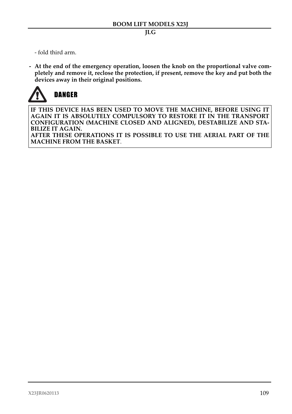 JLG X23J Operator Manual User Manual | Page 113 / 194