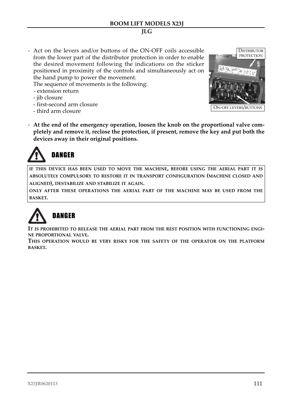 Pericolo danger | JLG X23J Operator Manual User Manual | Page 115 / 194