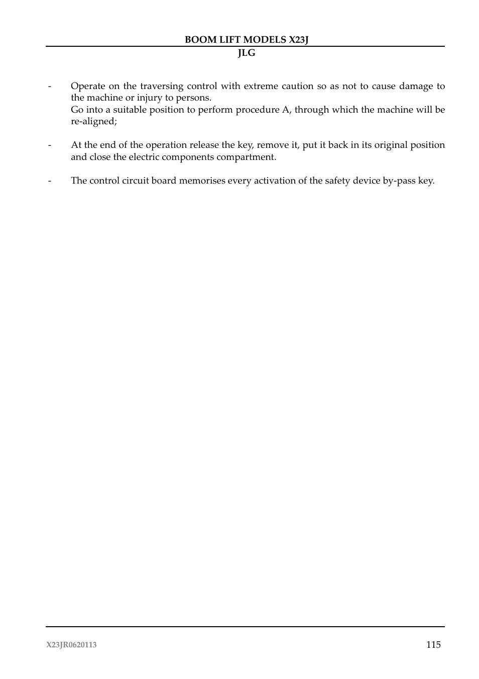 JLG X23J Operator Manual User Manual | Page 119 / 194