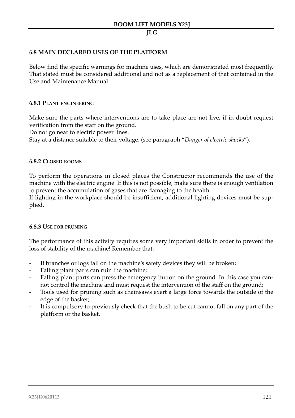 JLG X23J Operator Manual User Manual | Page 125 / 194