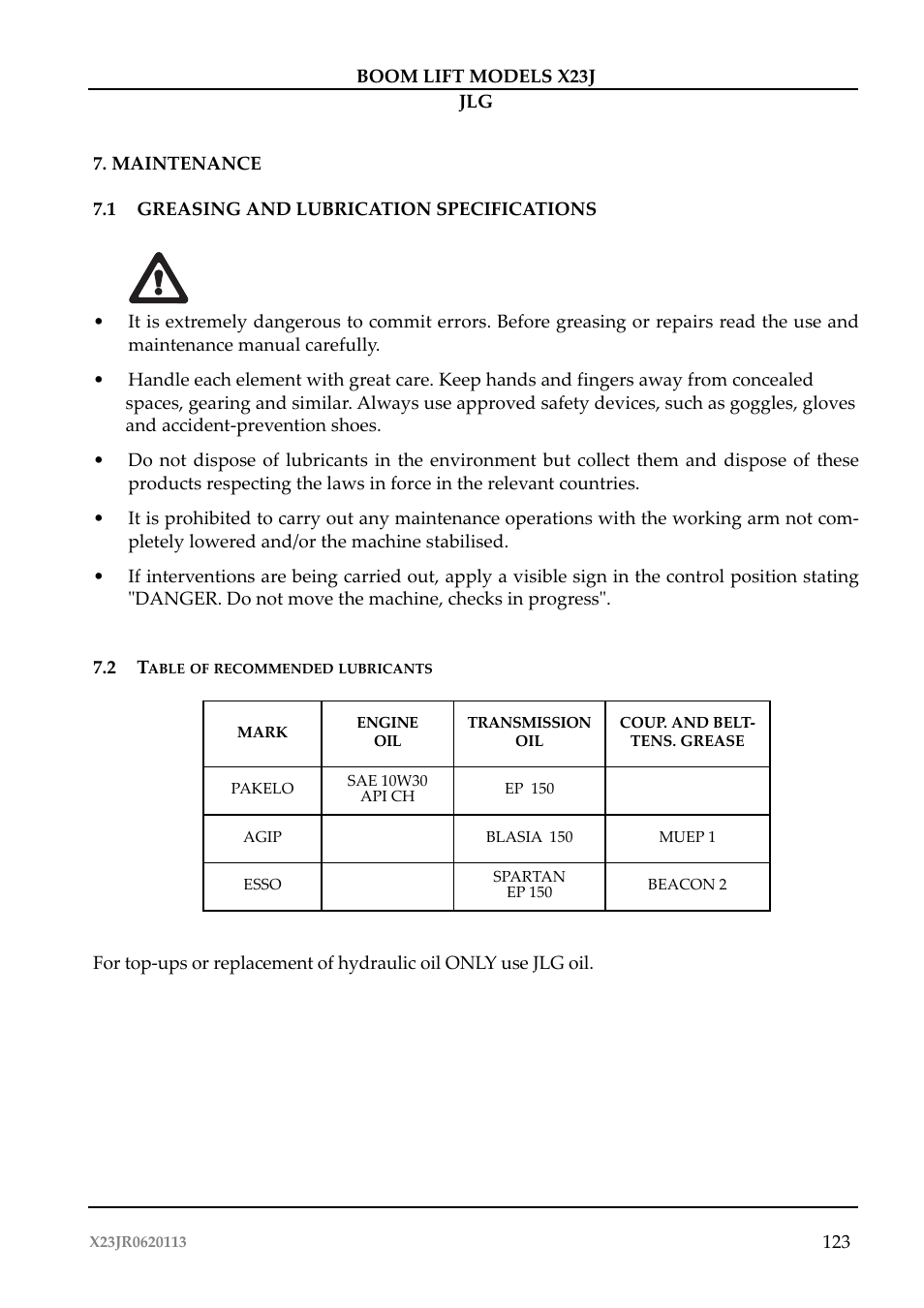 JLG X23J Operator Manual User Manual | Page 127 / 194