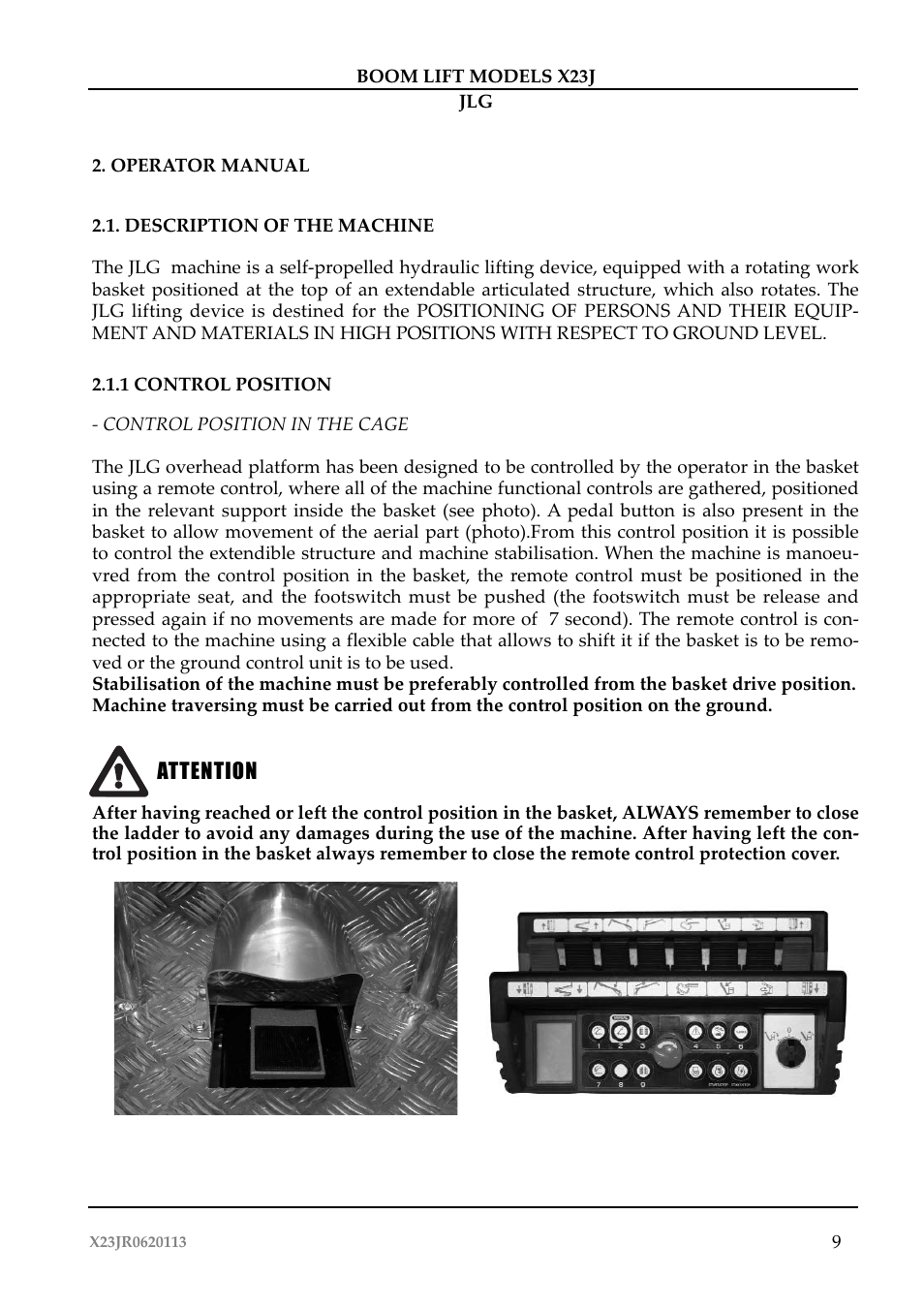 JLG X23J Operator Manual User Manual | Page 13 / 194