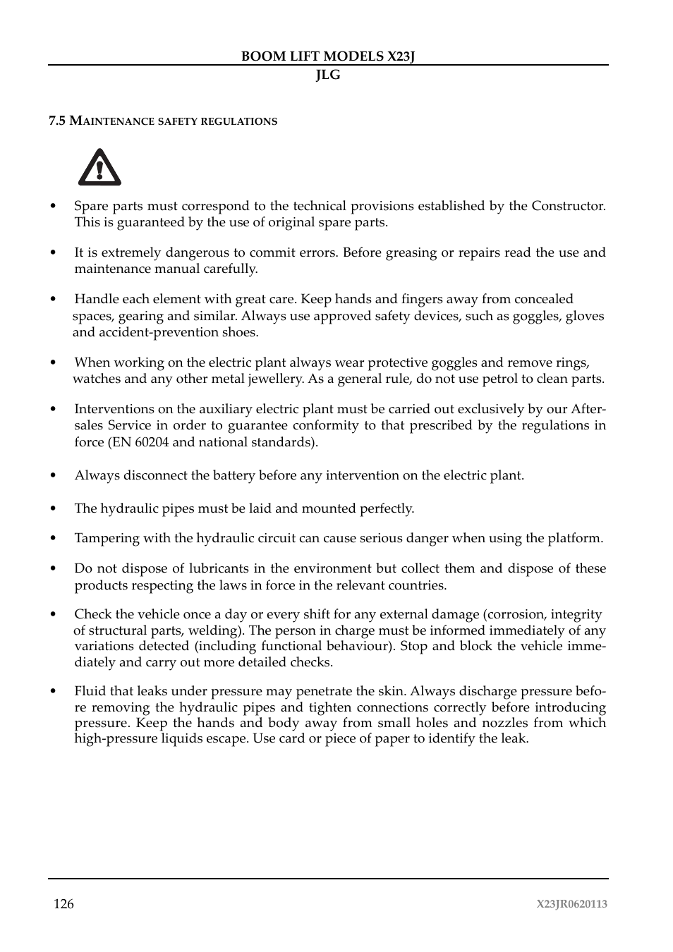 JLG X23J Operator Manual User Manual | Page 130 / 194