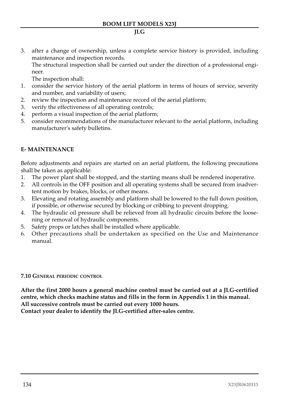 JLG X23J Operator Manual User Manual | Page 138 / 194